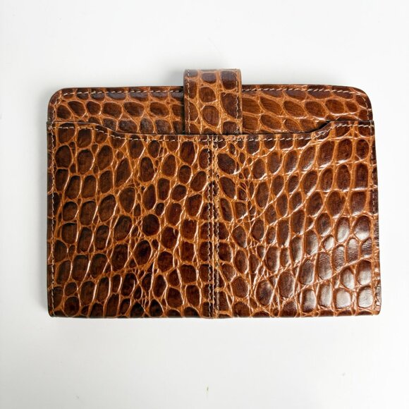Knomo London Passport Cover Holder Cognac Croco Mix Leather NWT/NOS - Picture 5 of 7